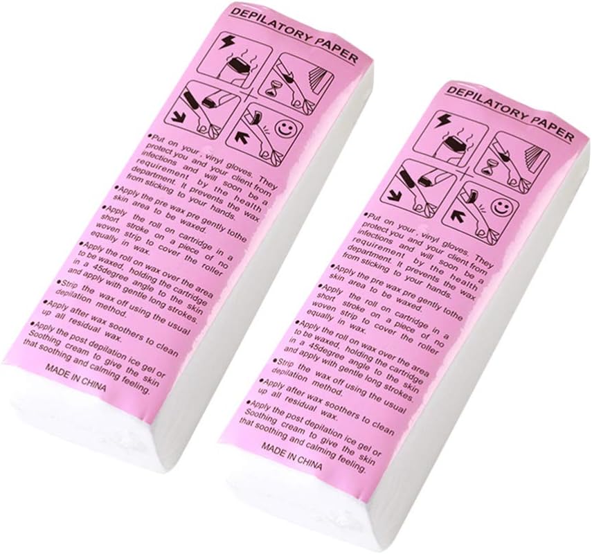 beatool SUPVOX Professional Depilatory Epilator Wax Strip Paper Hair Removal Tool (100 Sheets) - Pack of 2