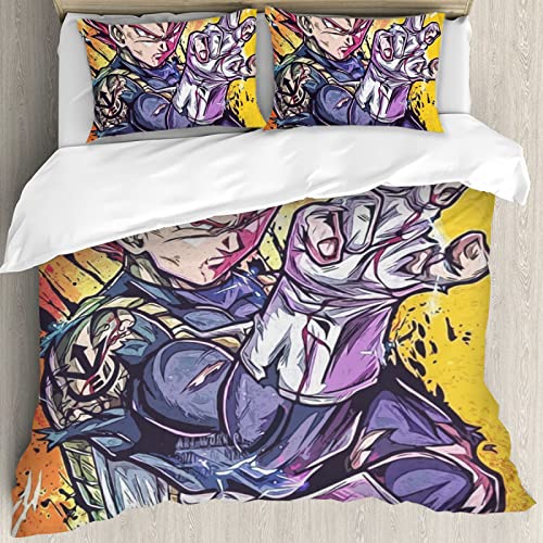 AMYZS-KK Bedding Anime Goku Pattern Juego De Cama De Microfibra De 3 Piezas Cover