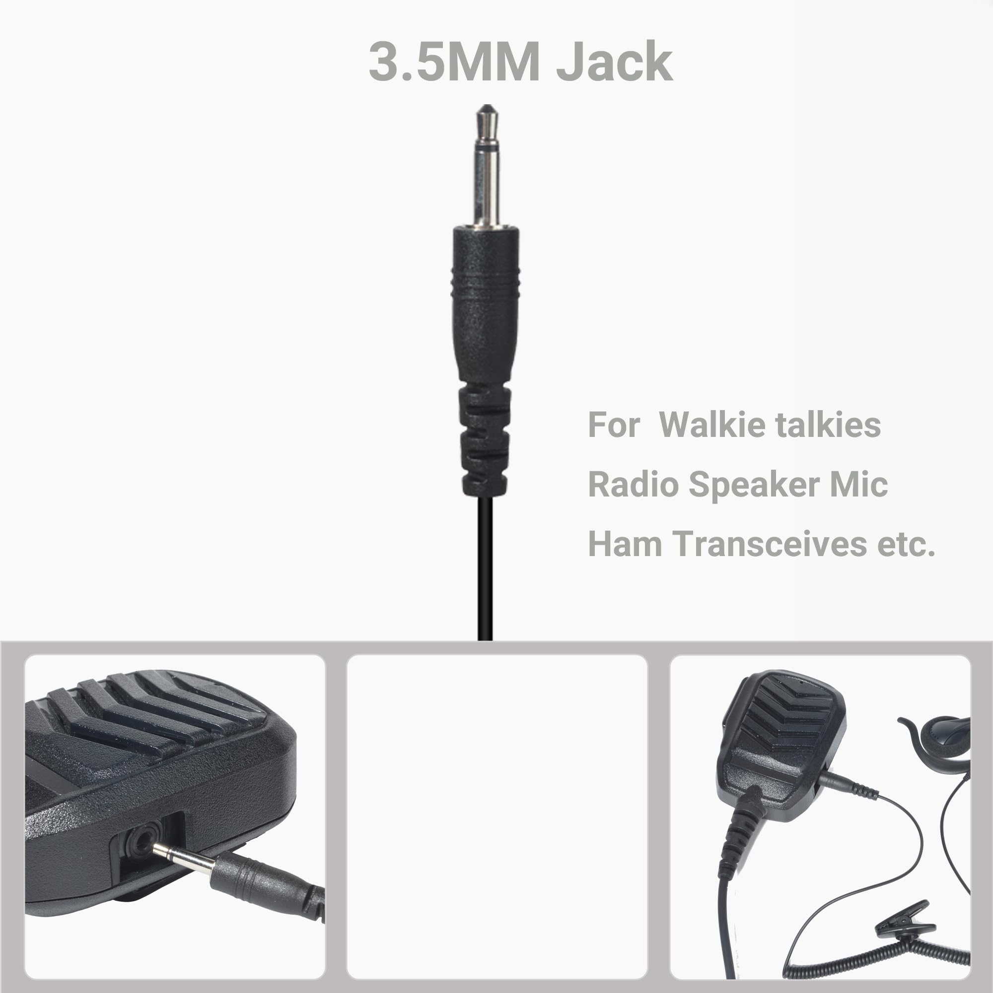 UAYESOK Auricolare radio leggero a 1 pin da 3,5 mm, solo per ascolto, design on-ear, cuffia tattica per forze dell'ordine per walkie-talkie Kenwood Motorola con microfono altoparlante