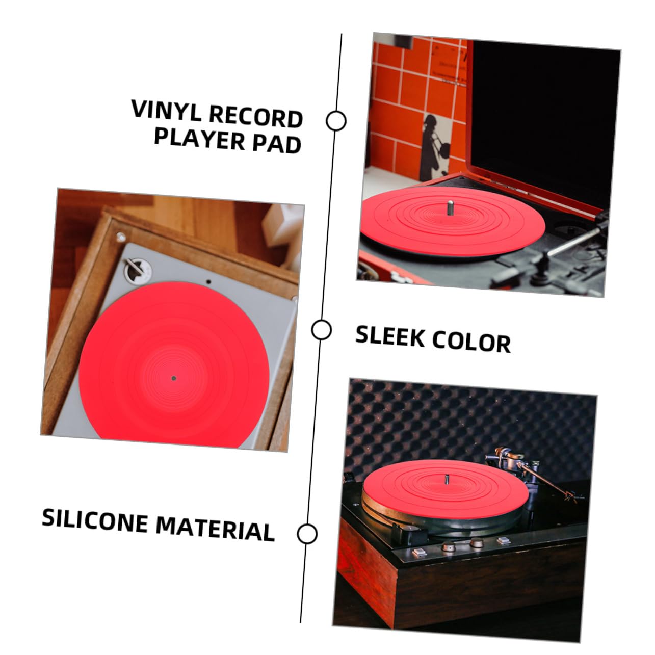 Tappetino in Silicone Antistatico per Dischi in Vinile, Protezione Delicata 2 Pezzi