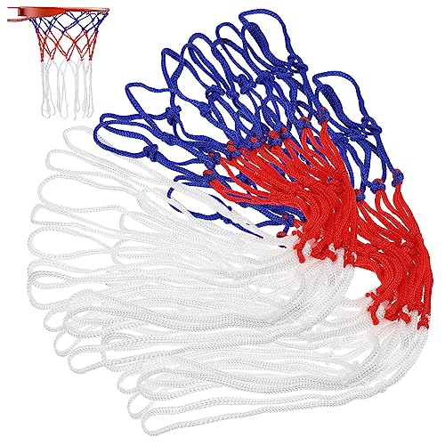 TOBBOMEY 2Pcs Heavy Duty Basketball Net Woven Easy Install for Basketball Hoops Design Durable for All Weather Play