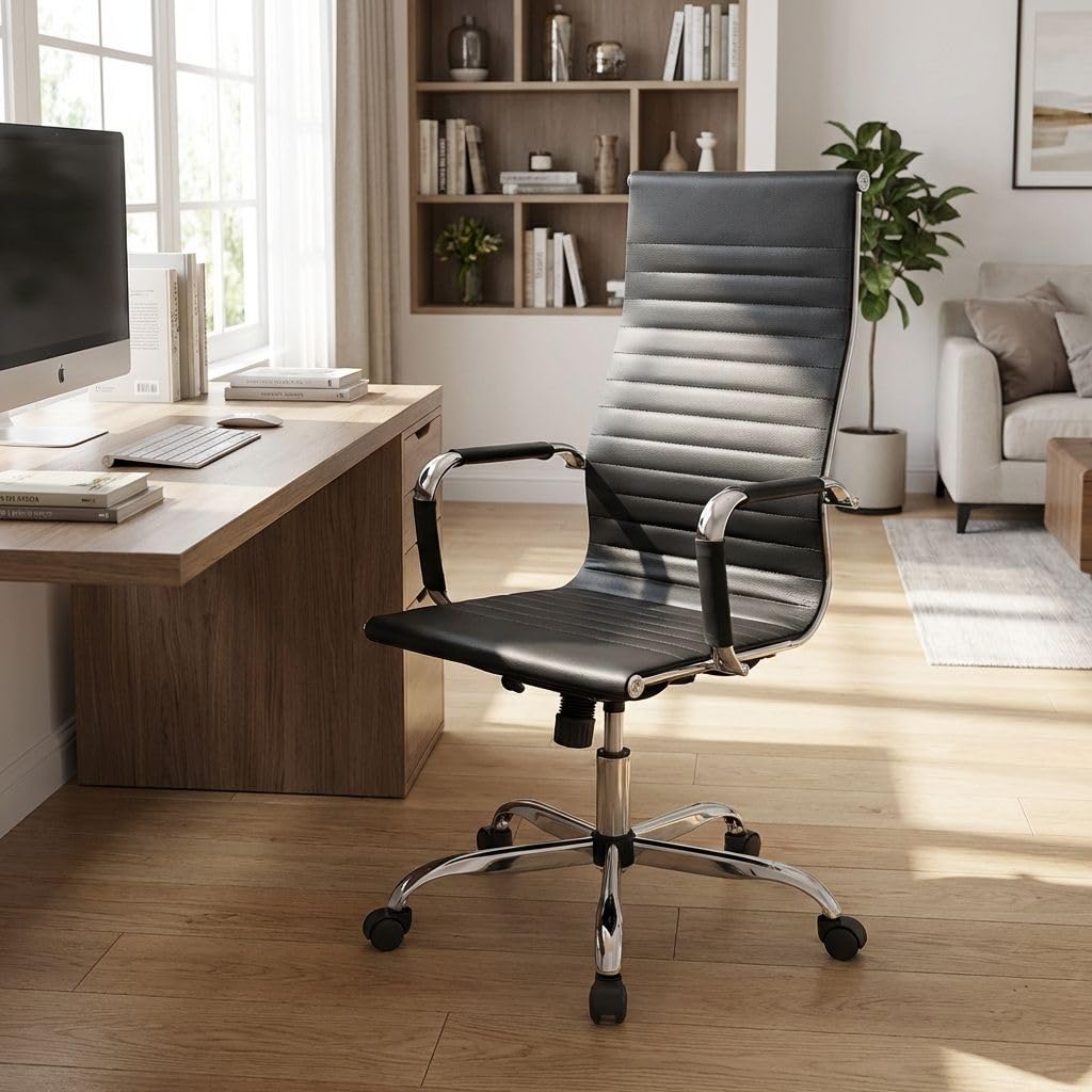HEMAX Poltrona Direzionale Helsinki con Seduta Ergonomica Regolabile, Sedia | Sedia da Ufficio, Seduta Ergonomica Regolabile, Professionale per Studio e Lavoro, Design Elegante in Tessuto Tecnico