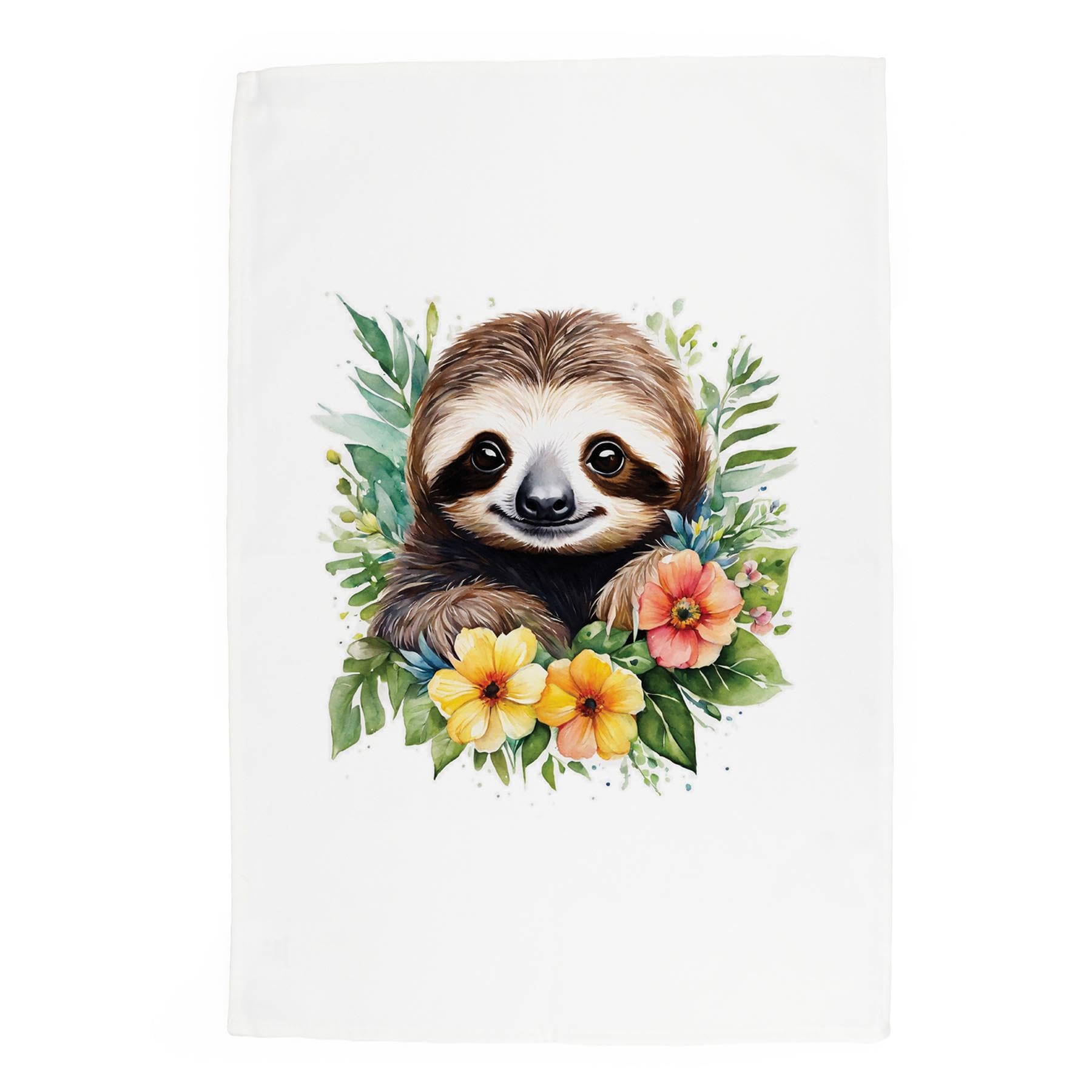 Sloth Tea Towel - Panama Cotton Dish Cloth Kitchen Gift for Animal Lovers