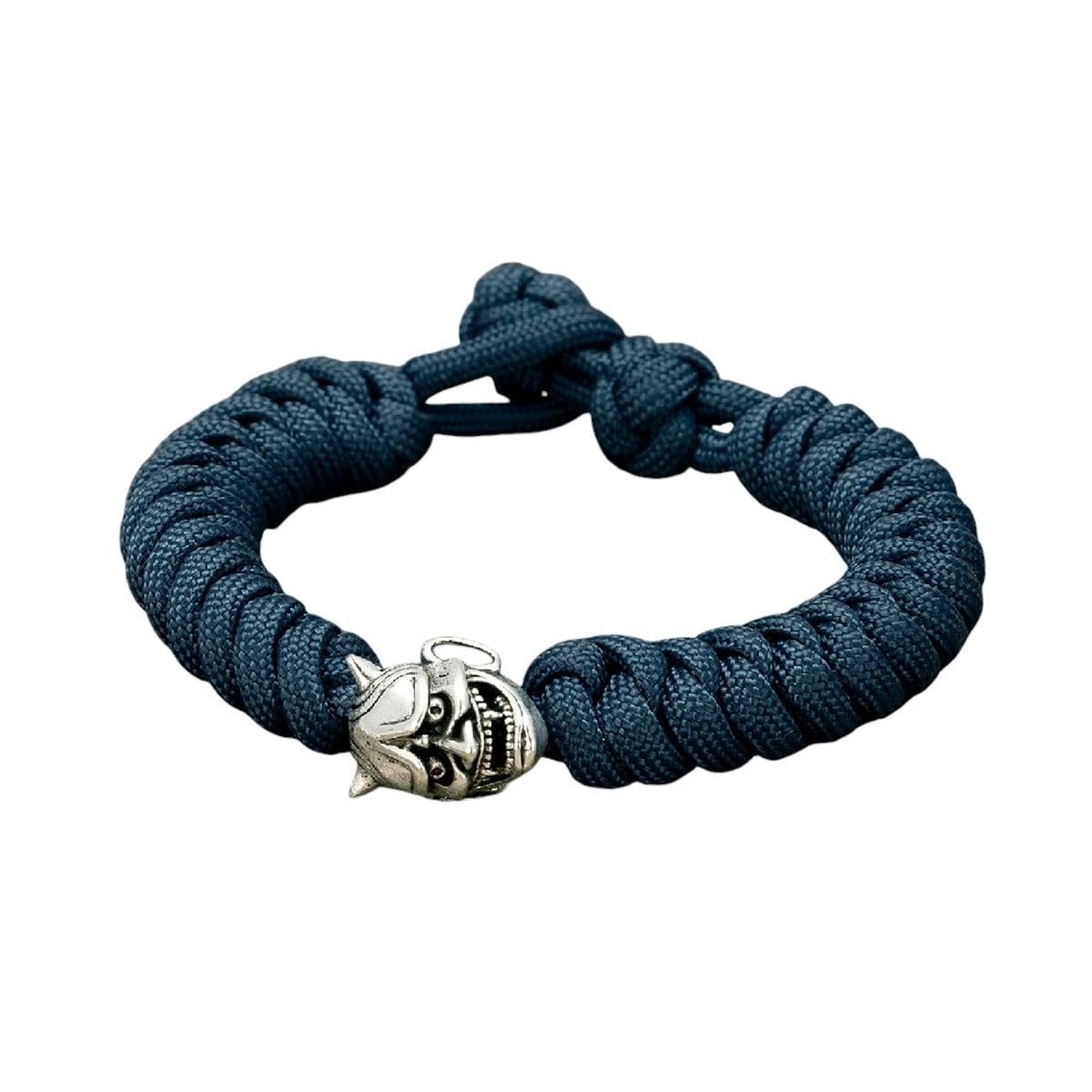 Nowy 2026 unisex prosta retro maska Noh bransoletki męski amulet japoński nadgarstek regulowana ręcznie linka Paracord Outdoor Survival biżuteria modne akcesoria kreatywne dla kobiet i