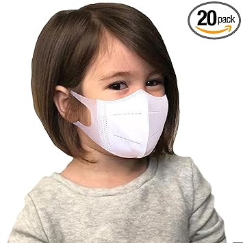 100% CE FDA Certified face mask with Non Woven Ultra soft Stretchable Elastic, 3D Disposable UNISEX face mask with 3 Layer protection for Boys Girls kids(Pack of 20Mask)