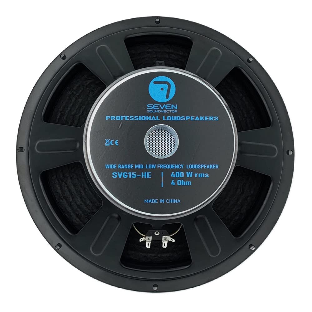 Seven Soundvector SVG15HE/4 Woofer 15 Pulgadas Altavoz Profesional de Grave Medio-Grave 4 Ohm 400W AES 800W Programa