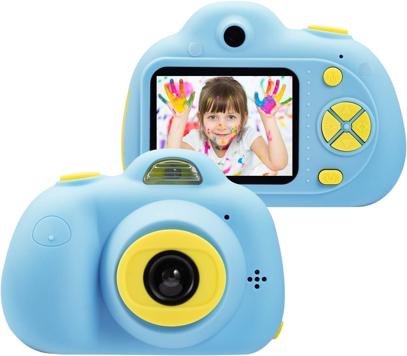 omzer Kids Toys Camera For 3-6 Year Old Girls Boys, Compact Cameras For Children, Best Gift For 5-10 Year Old Boy Girl 8MP HD Video Camera Creative Gifts,Blue(16GB Memory Card Included)