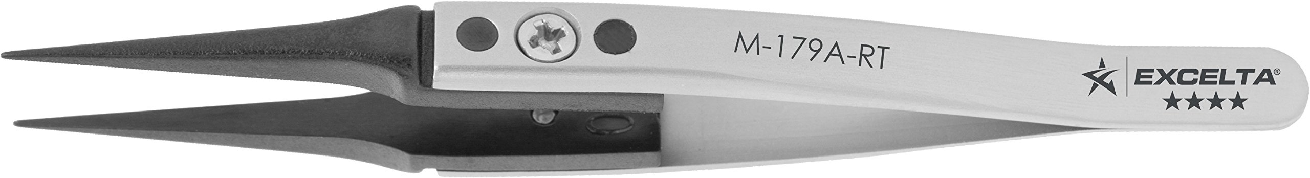Excelta - M-179A-RT - Tweezers - Replaceable Tip - Miniature - Straight - Four Star - Copolymer Tips, 0.75" Height, 1" Wide, 3.13" Length