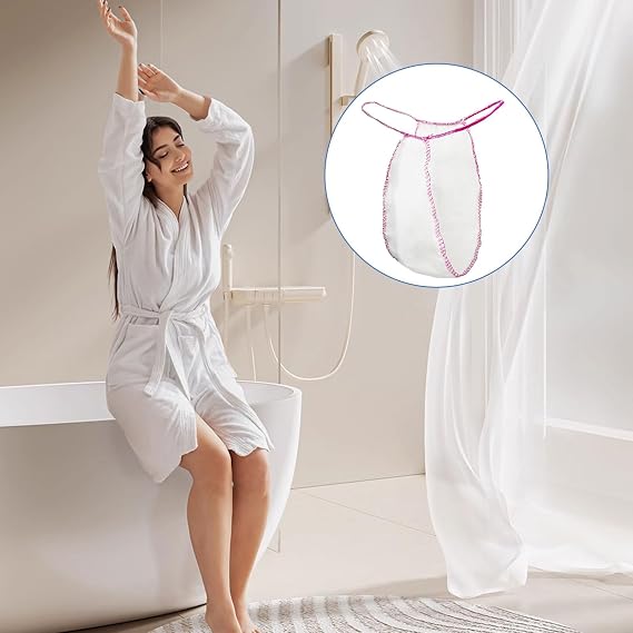 FUIPVGI 40 Pcs Disposable Thong Panties, Non-woven Thong, Travel Bikini Panties,for Sun Bed Spray Tan Waxing Treatment Spa, Disposable T Strap Thong