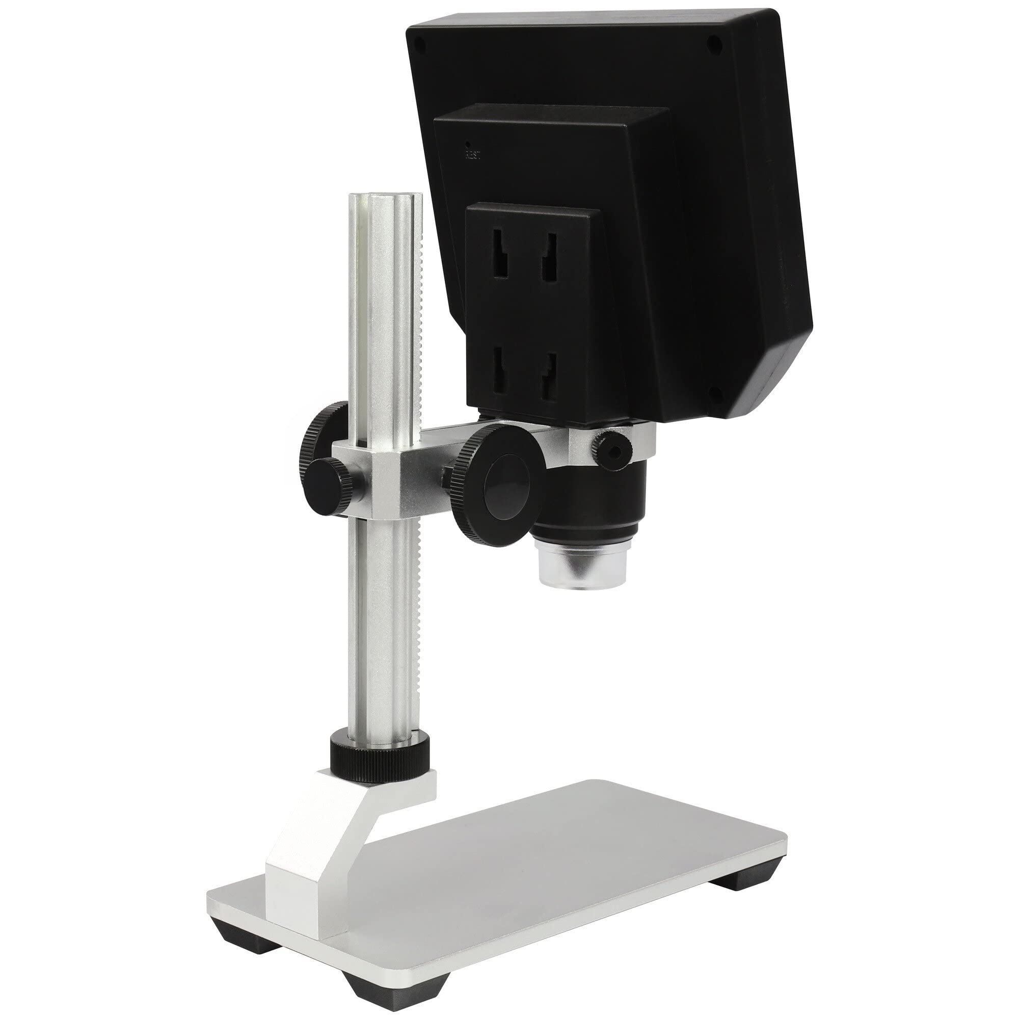 Omegon microscopio digitale DigiStar, zoom 1x-600x, display a colori HD-LCD da 4,3 pollici, LED, slot Micro SD, funzionamento a batteria o rete