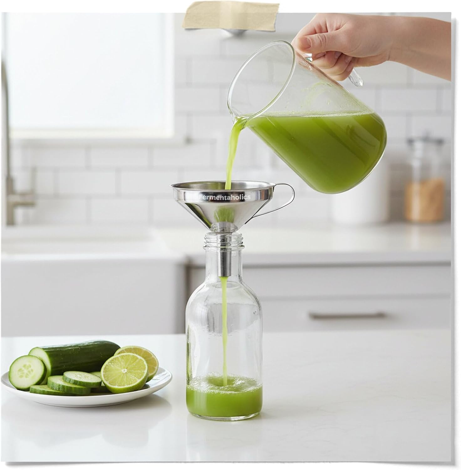 Fermentaholics Kombucha Bottling Kit – 7 Glass Bottles, Stainless Steel Funnel & Cleaning Brush – Airtight, High-Pressure Bottles for Kombucha, Water Kefir, Ginger Beer & More (Stout Bottle)