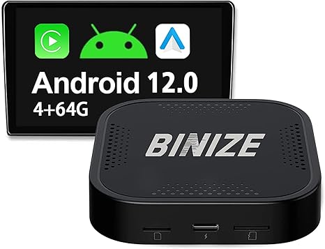 binize android 12 wireless carplay ai box 464g wireless carplay wireless android auto adapter ai box for car with oem wired carplay multimedia vid