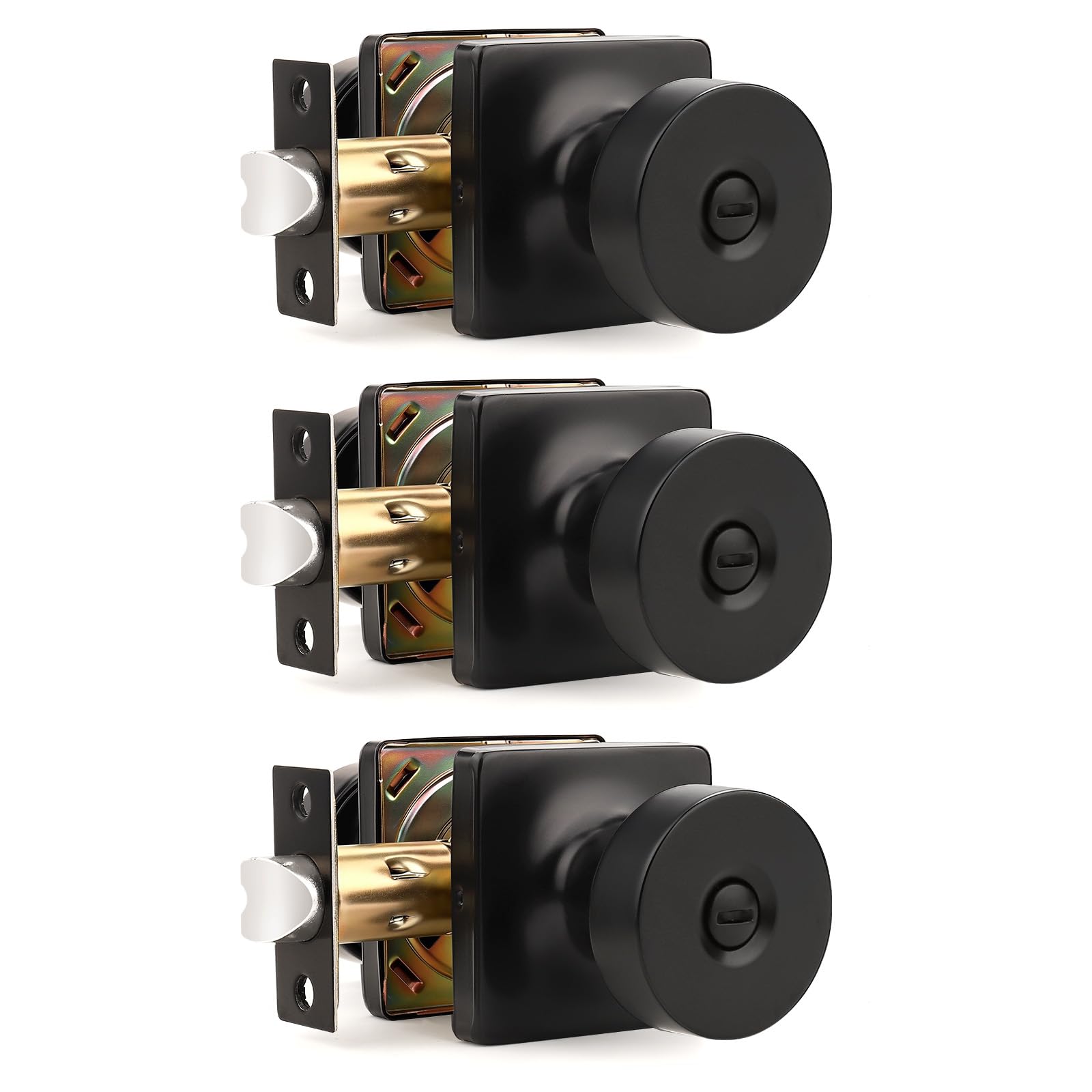 Black Keyless Door Knobs - Privacy & Security -26