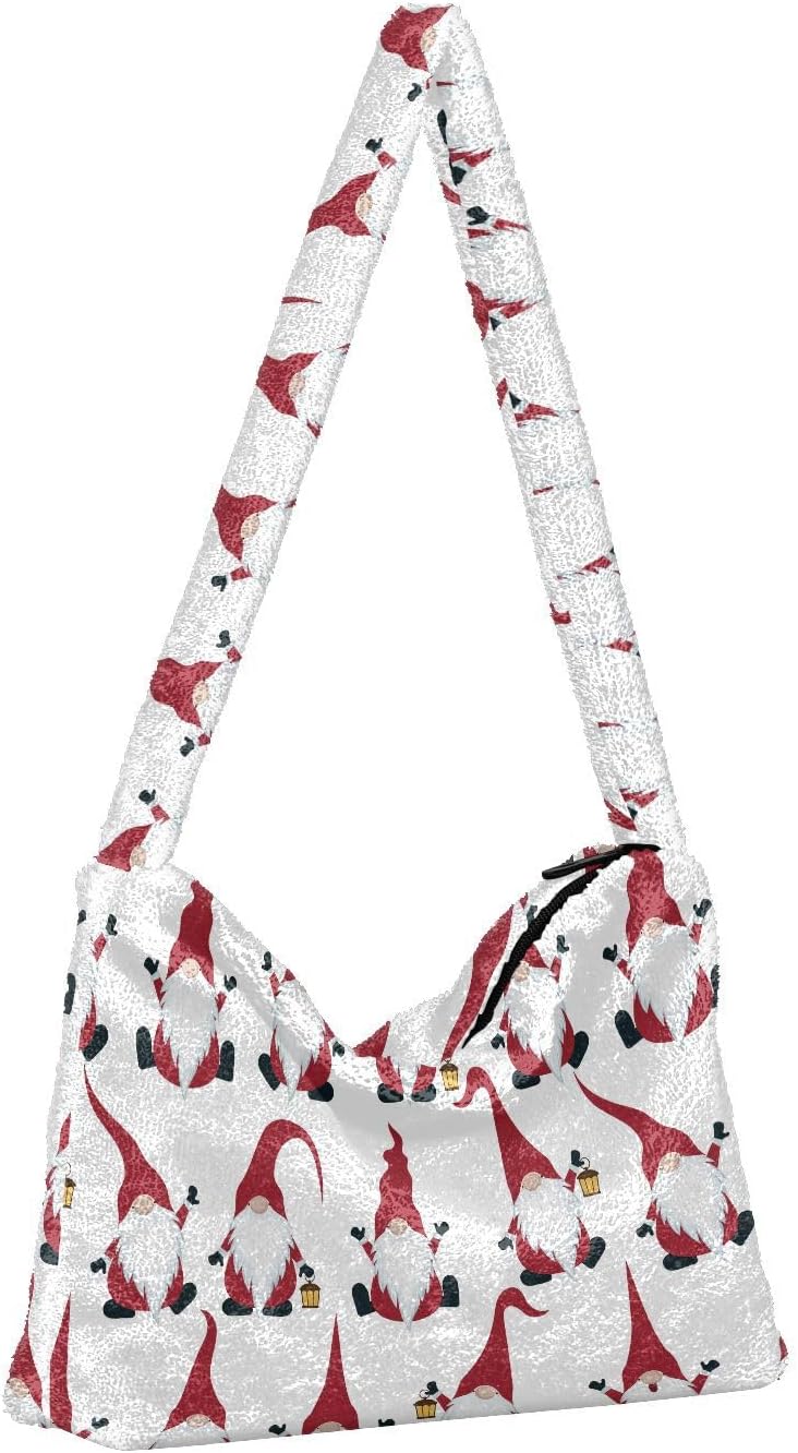 senya Plush Underarm Bag Christmas Snowflakes Fall Winter Tote Bag - Image 4