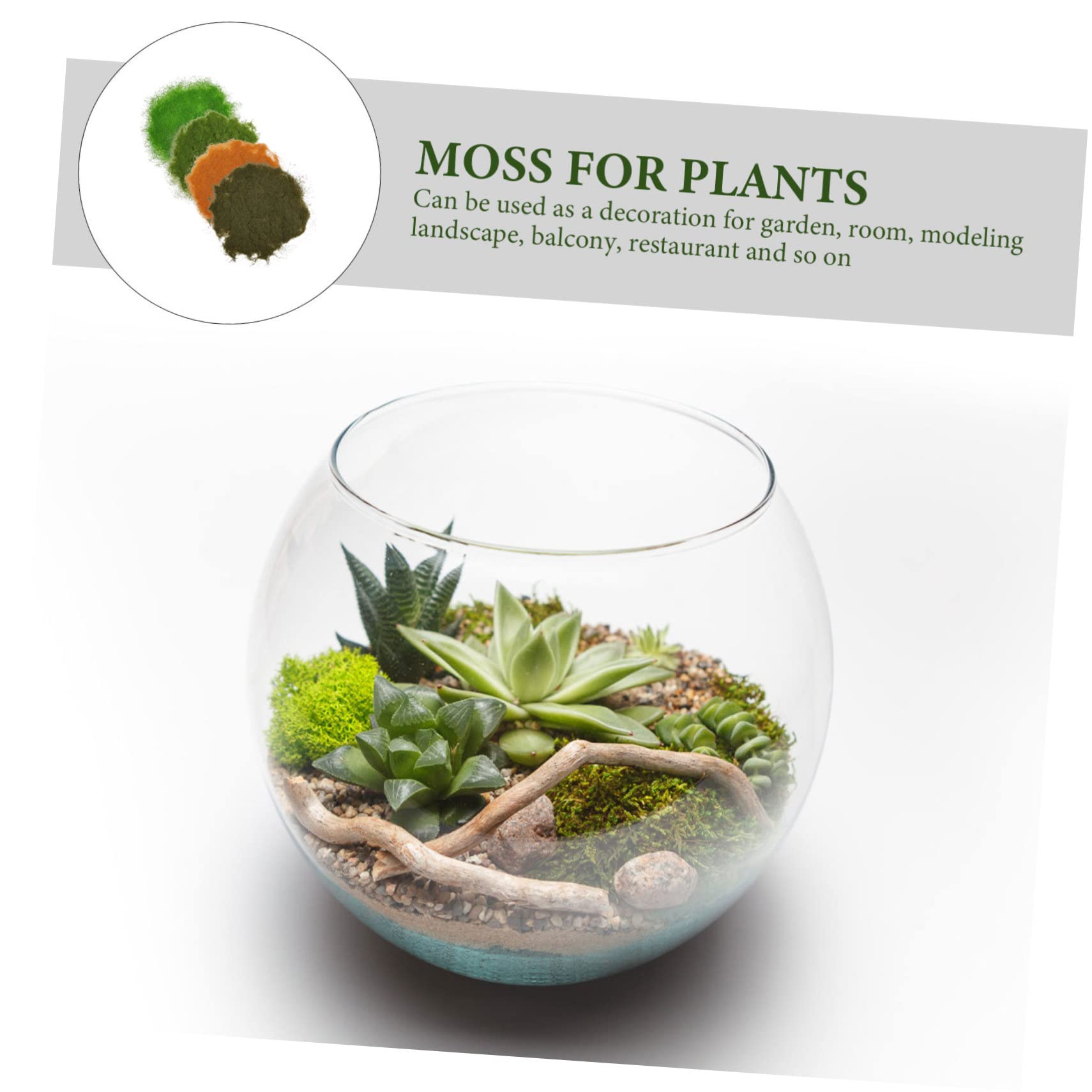 COHEALI Gardening Fake Moss 4 Pack Moss Powder Craft Green Grass Decor DIY Landscape Ornament Set