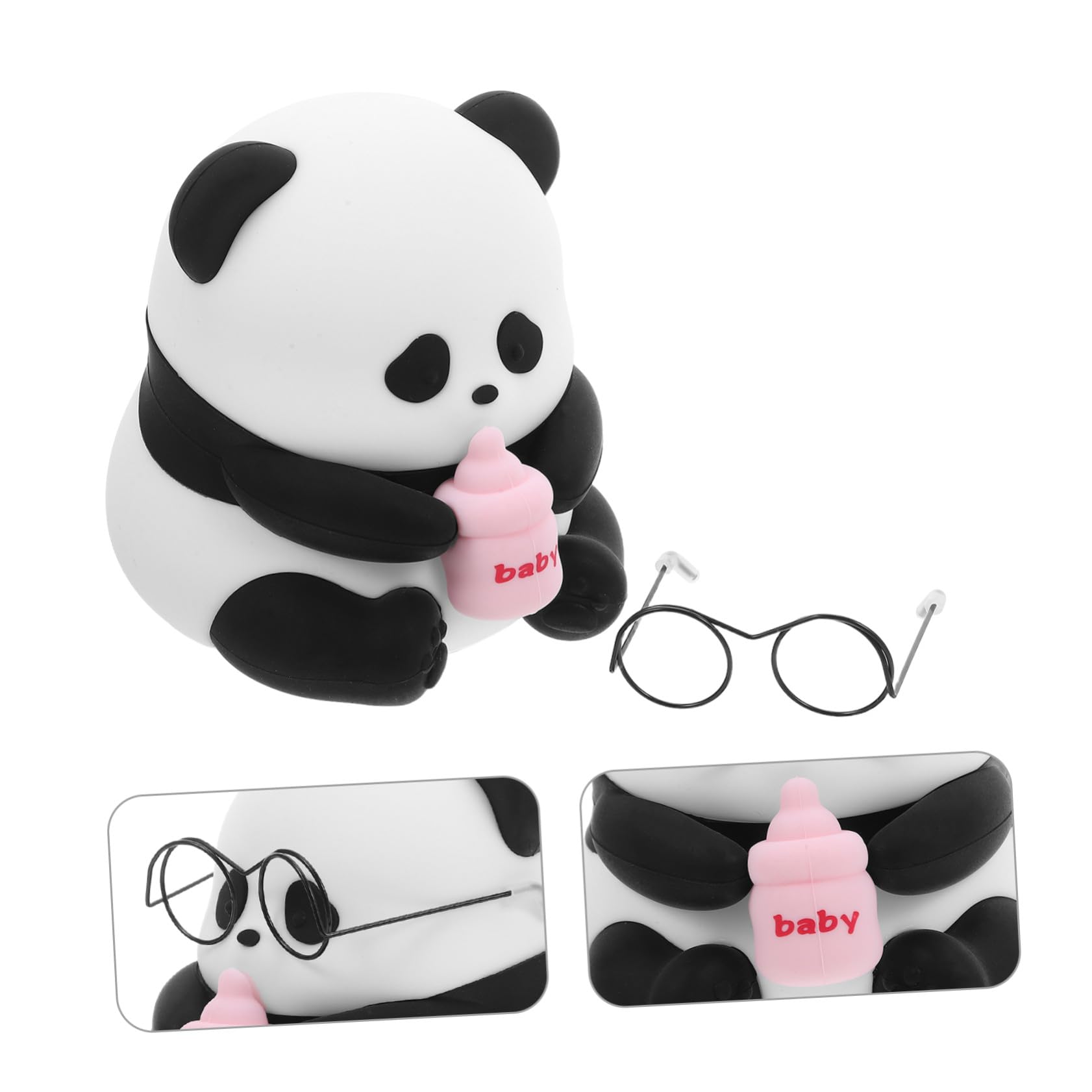 Gadpiparty Lámpara de Noche Infantil Panda de Silicona Luz LED Regulable para Dormitorio y Mesita de Noche Luz Portátil para Habitación Bebés