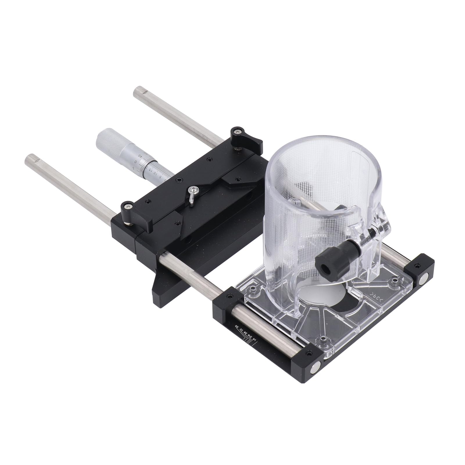 Bewinner Plantilla de Fresado para Fresado, Aleación de Aluminio, Precisión de 0,01 Mm, Rango Ajustable de 0 a 18 Mm para Proyectos de Carpintería, Base de 65, de Milano y Broca Recta, Accesorios