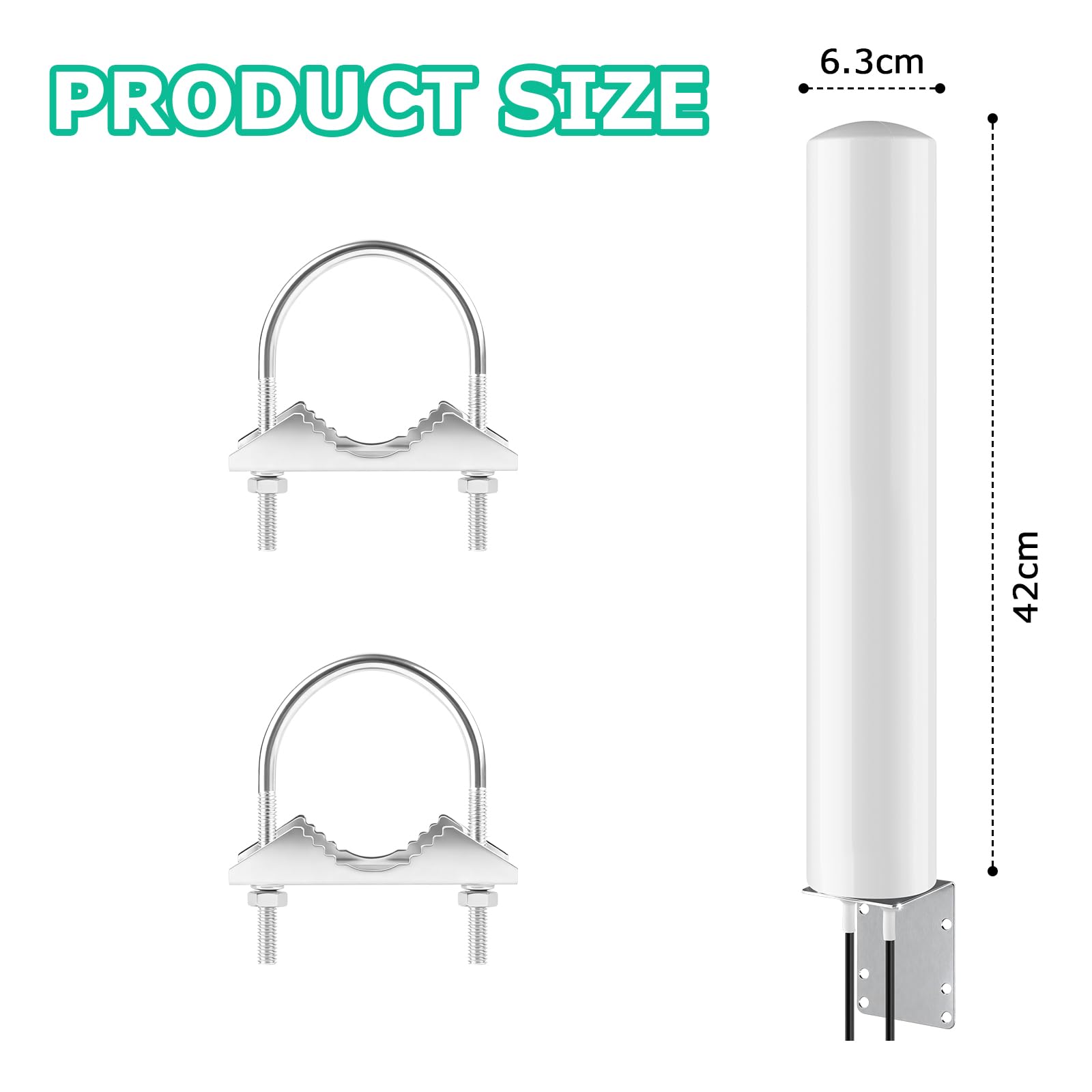Antenne extérieure 4G LTE 5G Mimo omnidirectionnelle | 600-6000 MHz, Fiche SMA TS9, Gain jusqu'à 5 dBi, Câble de 2 x 5 m, Compatible modem routeur 5G, 3G, 4G LTE