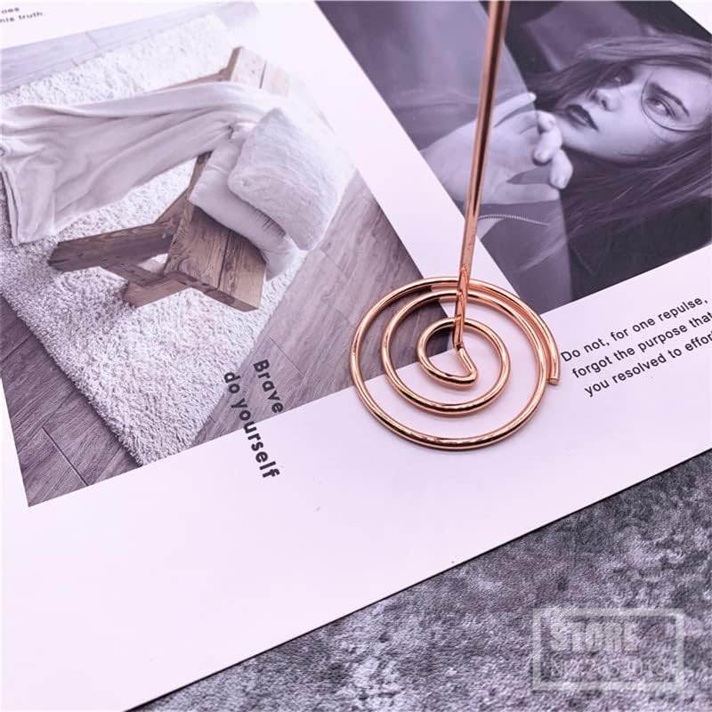 Miniatura 9 de 10 soportes para números de mesa, con nombre y lugar de nombre, clips de notas de menú de flamenco, para recuerdos de fiesta de boda, oro rosa