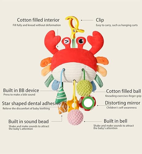Miniatura 3 de Juguetes de asiento de automóvil para bebés de 0 a 12 meses  Juguete de actividad colgante para bebé para asiento de automóvil, cochecito, cuna y