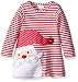 Mud Pie Toddler Girls' Holiday Dress, Red Santa, 4T