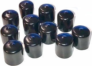 SBDs USA Make (Pack of 10): 1" Round Black Vinyl Flexible End Cap, Pipe Post Tubing Rod Cover 1 Inch for Black Rubber Plastic Tube Hub Caps Tubing Post | Stretchable PVC 'Rubber Like' .