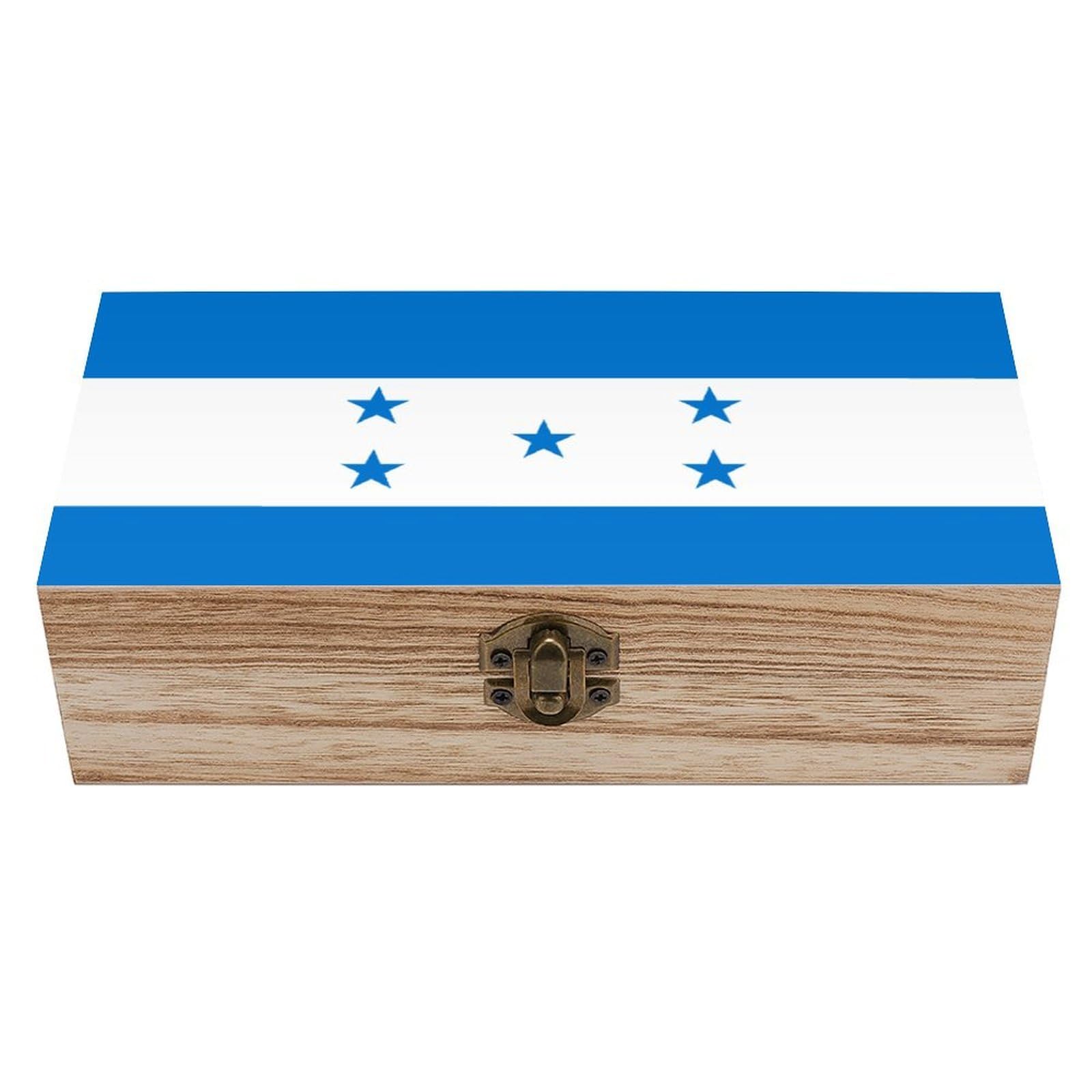 Cgsbngha Style Honduras Flag Wooden Storage Boxes With Lid Memory Box Decorative Organiser For Office And Home