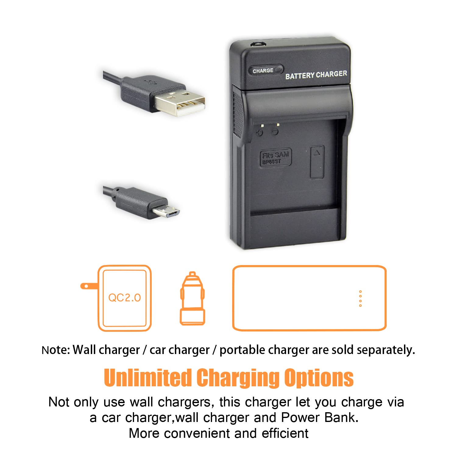 DSTE IA-BP85ST Li-ion Batteria (2-Pacco) e Caricabatterie USB Compatibile per Samsung VP-HMX08 VP-HMX10 VP-HMX10C VP-HMX20C VP-MX10 VP-MX20 VP-MX25 HMX-H100
