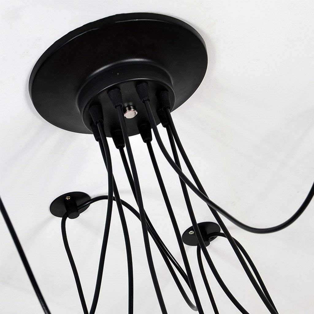 Lustre spider antique E27 en cuivre pour éclairage d'hôtel - 8