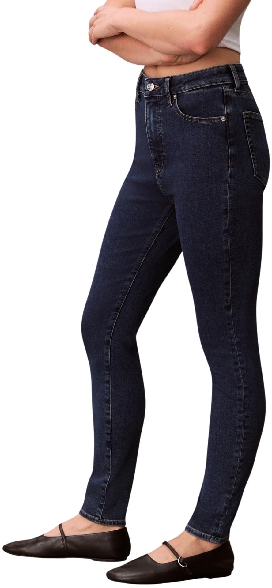 Calvin Klein Women's EU HIGH Rise Skinny Winter Storm LV047E611G Jeans, Blue (Winter Storm), 31W / 32L