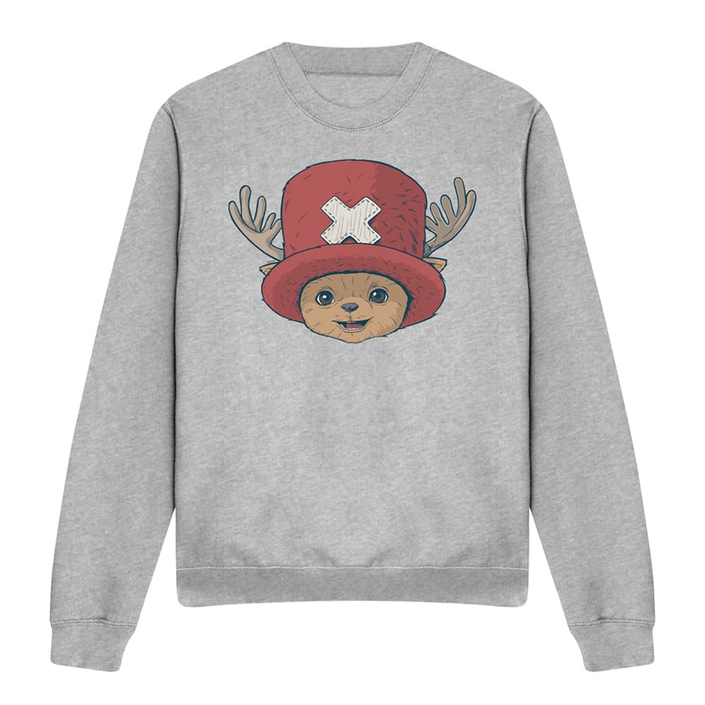 One Piece Chopper Head Unisex Sweatshirt, Athletic Heather, Large