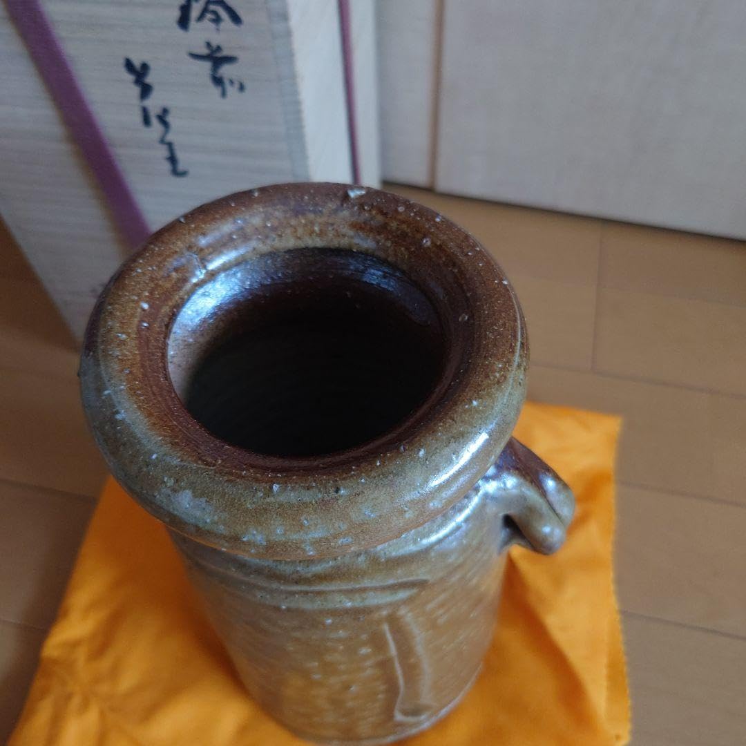 Amazon.co.jp: 63・備前焼 伊勢崎淳 人間国宝 重要無形文化財 花瓶 共