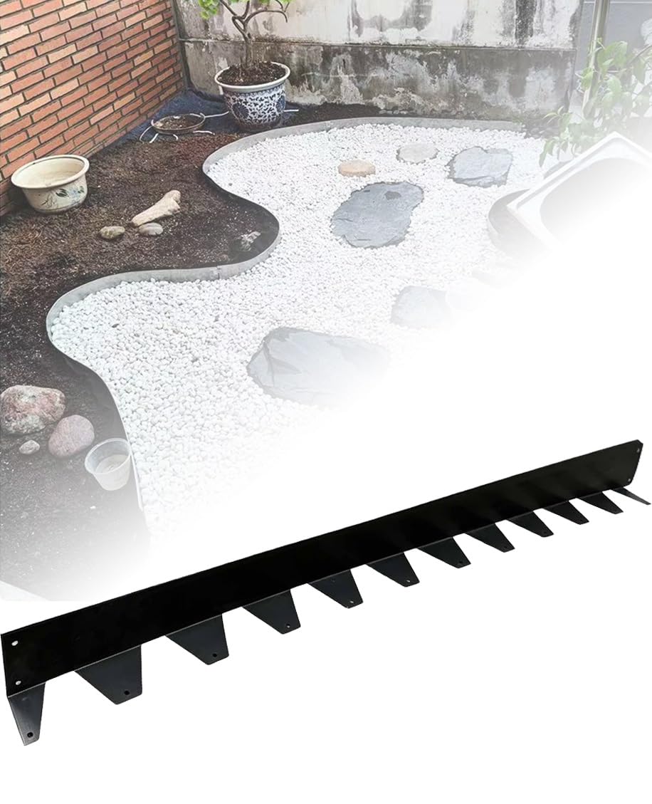Bordure De Jardin Flexible 1 M ; Acier Inoxydable Résistant À La Rouille; Facile Façonner(Black,W3xh15cm/1.2x5.9in)