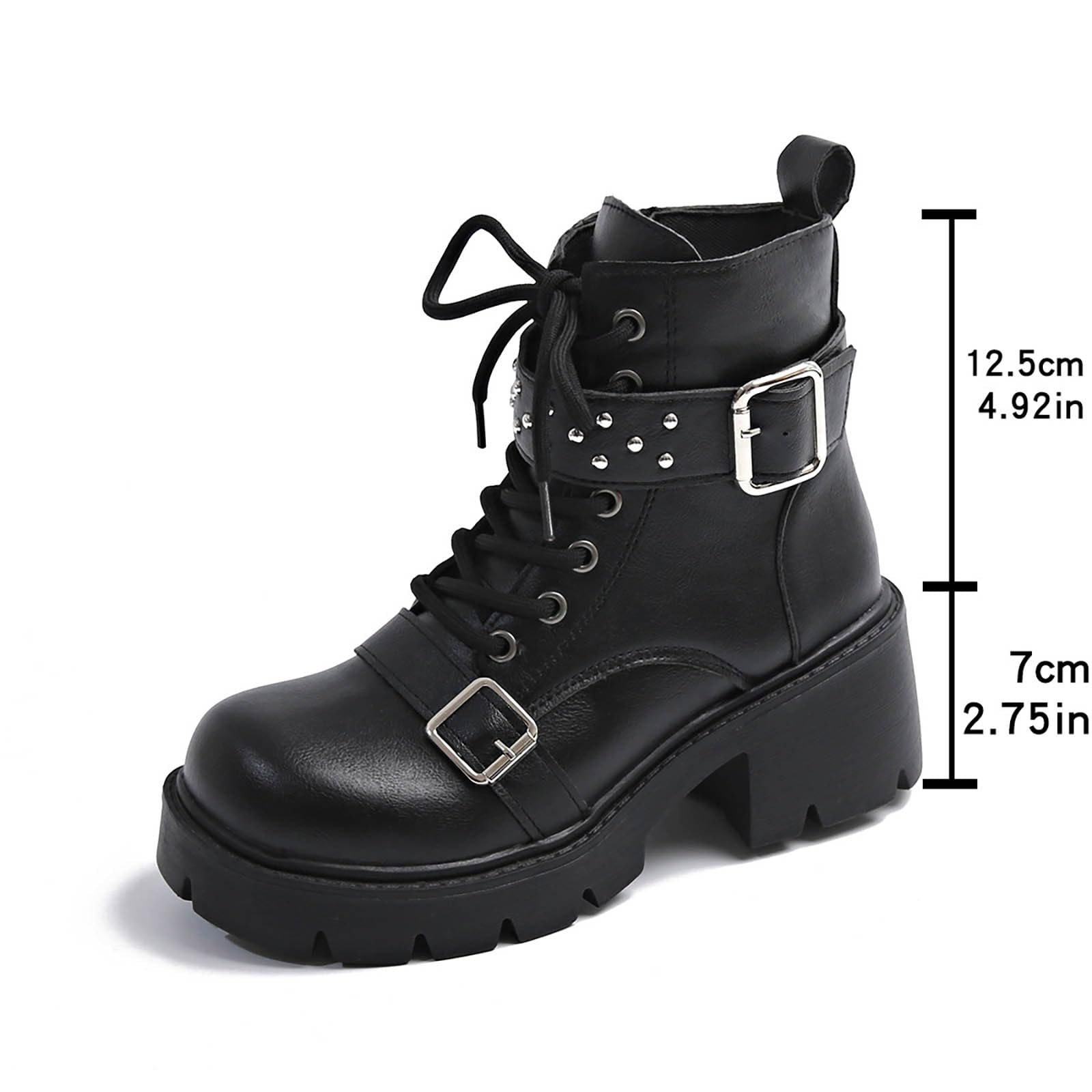 Genérico Botines Mujer Vestir con Cordones Plataforma Botas Punta Redonda Elegantes Zapatos Suaves Cómodos Caminar Bota Casuales Antideslizantes Botin para Otoño Invierno Trabajo Paseo y Uso Diario