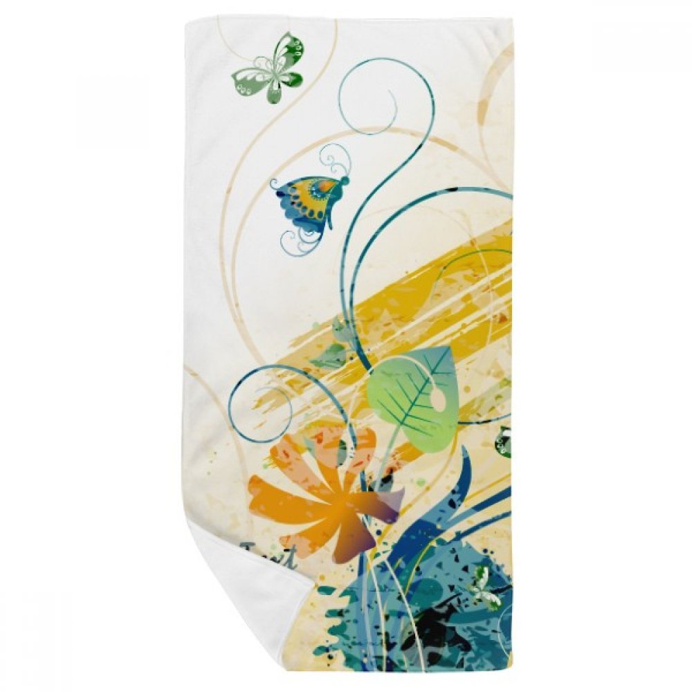 Serviette de bain douce débarbouillette absorbante fleur papillon 35x70