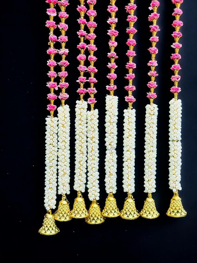 Anjali Arts Handmade Decorative Mogra Bell Fluffy Artificial Creeper Bail Garland, Size 2.5 Feet Used for Home/Office,Festival Christsmas Diwali Decoration,Pack of 4, 4