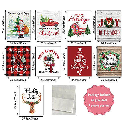 Tevxj Nine Piece Christmas Wall Art Set #TOP18
