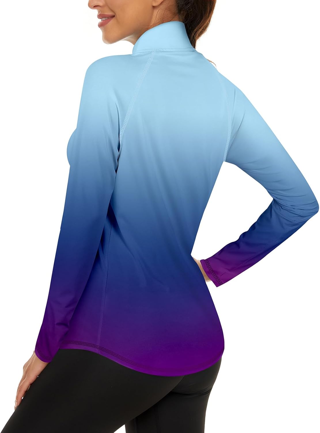 LURANEE Womens UPF 50+ Long Sleeve 1/4 Zip Pullover Athletic Hiking Running Workout Tops
