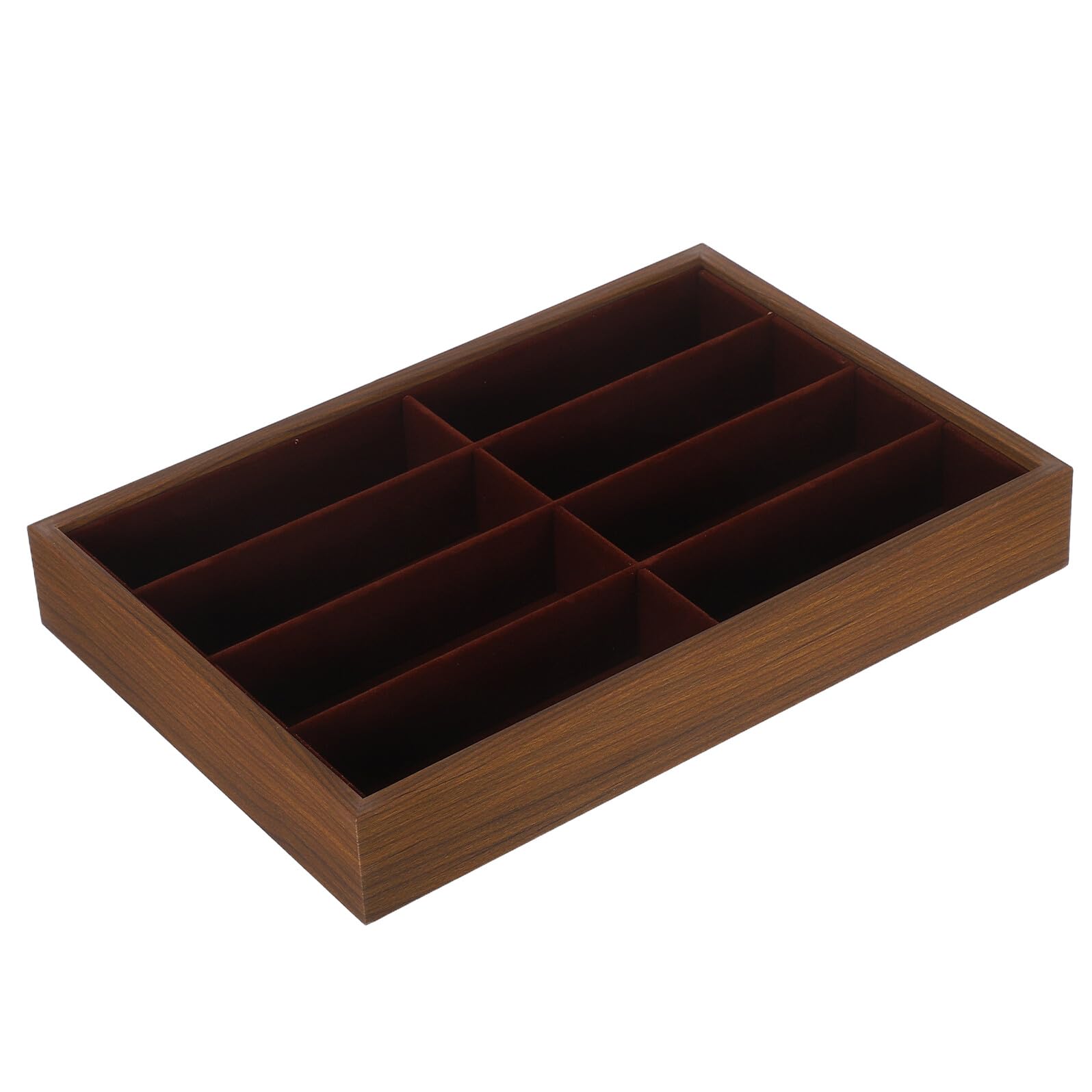 Alipis Bandeja Organizadora de Gafas de Sol y Diseño Elegante de Madera 8 Compartimentos para Guardar y Proteger Gafas Base Antideslizante