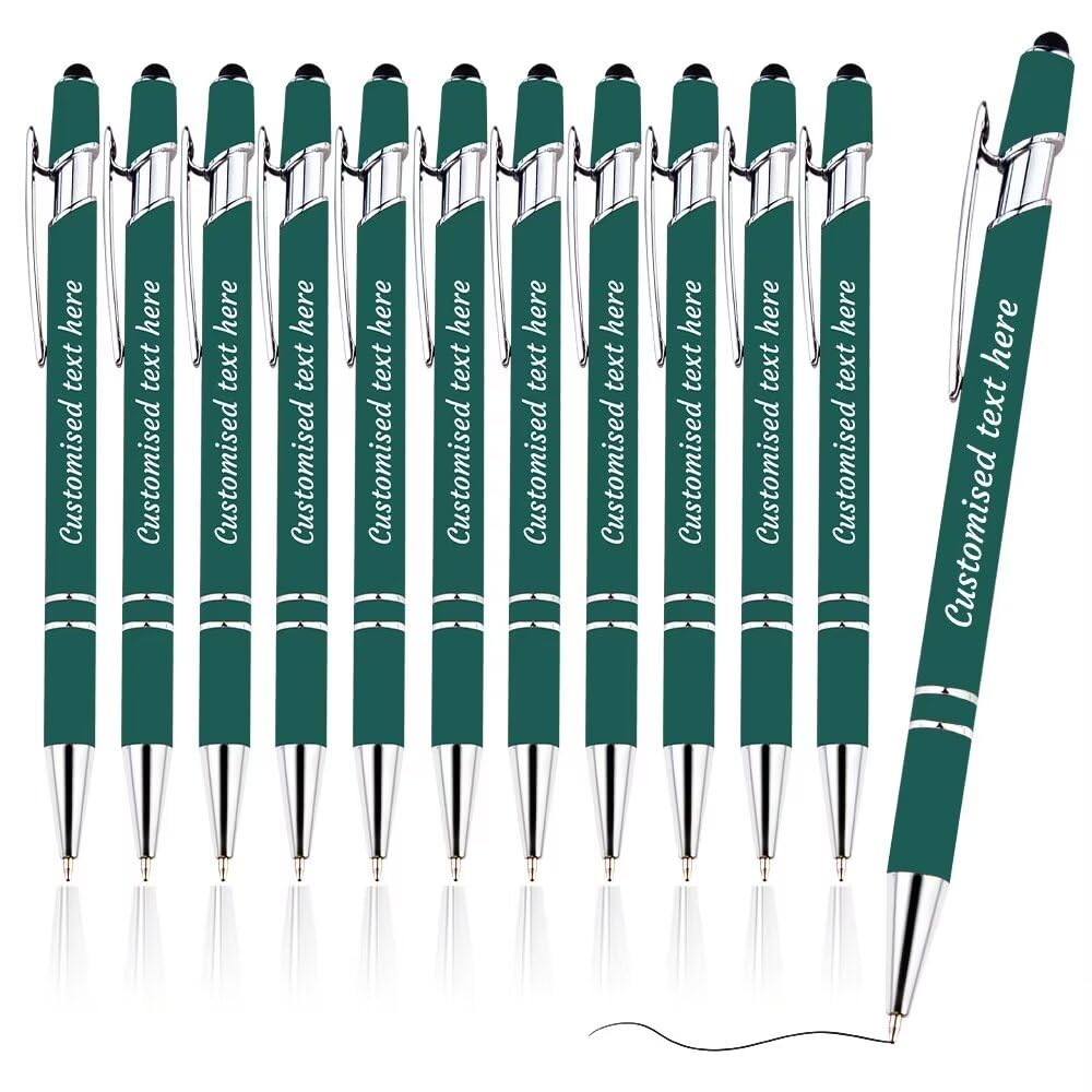 FENGHUO Up to 156 Pcs Custom Pens Bulk,Personalized Ballpoint Pens with Engraving,Customized Stylus Ballpoint Pens with Name/Text/Message for Business,Graduation