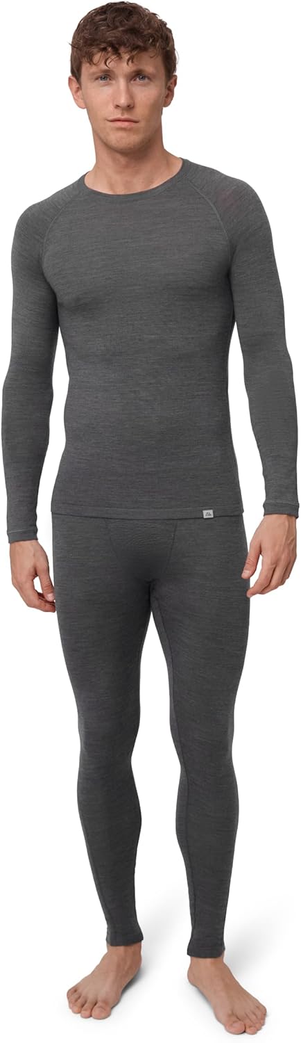 DANISH ENDURANCE Merino Wool Base Layer Set Men, Top and Bottom Set, Thermal Underwear for Mens, Long Johns, Long Sleeve
