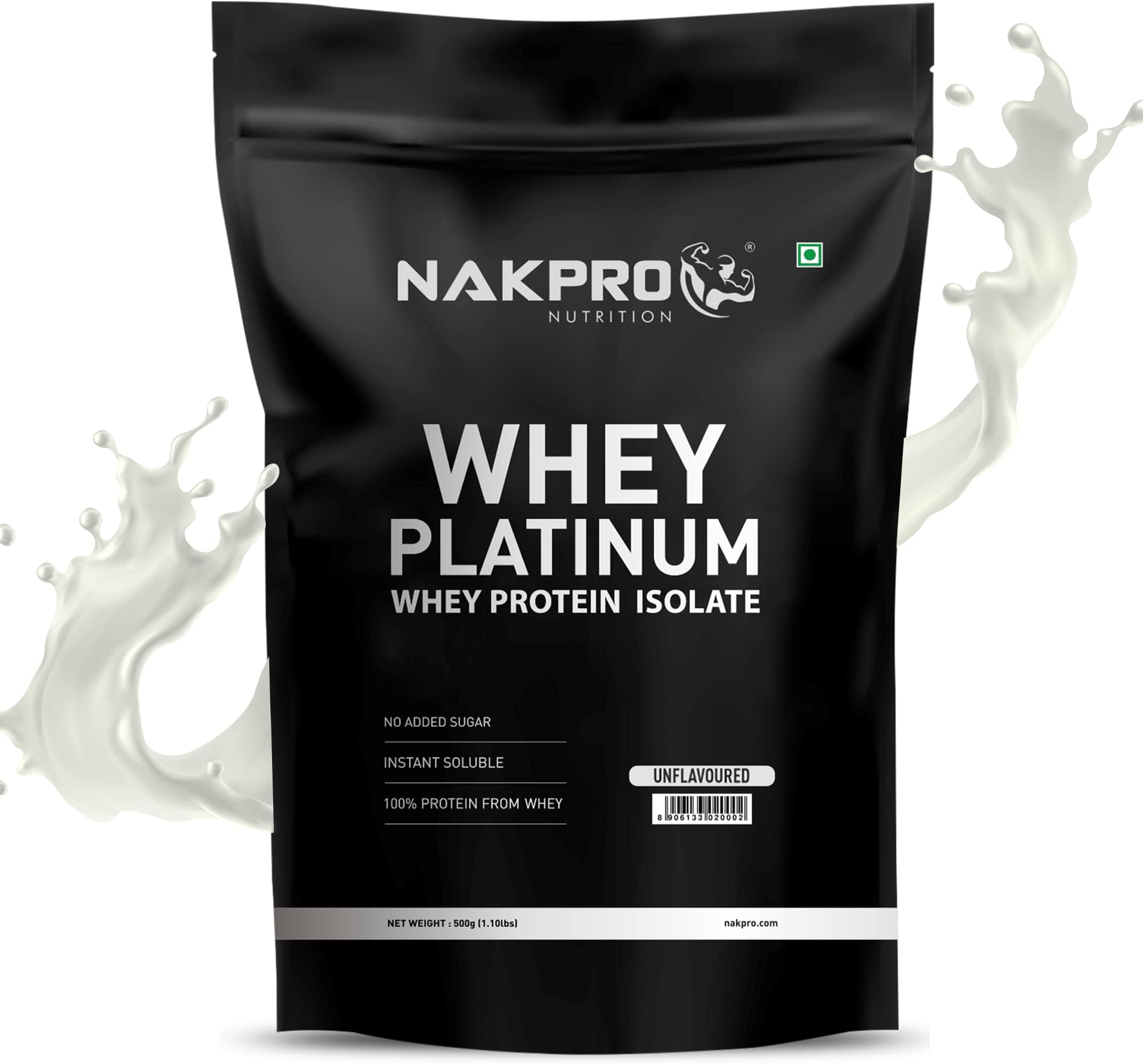 NUTRITION Platinum Whey Protein Isolate | 500g Unflavoured | 31g Protein, Trustified Certified