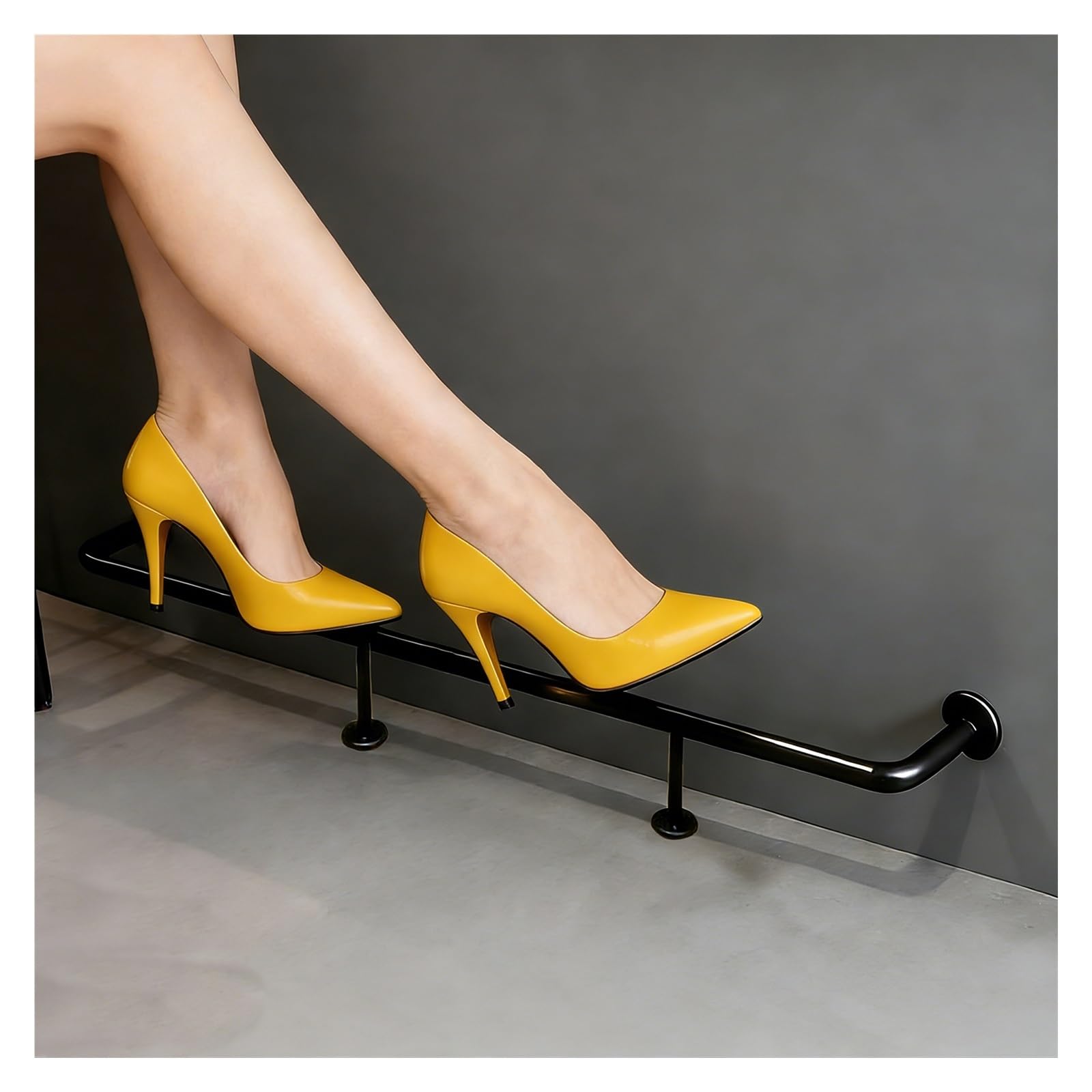 Repose-pieds en acier noir pour îlot de cuisine et bar de salon convivial