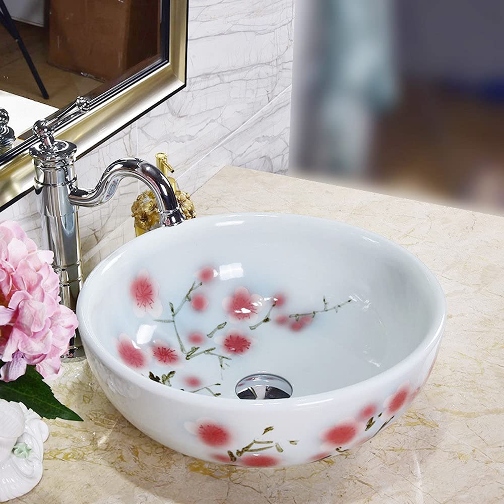 Lavabo rond en céramique lavable facilement pour rénover une salle de bain