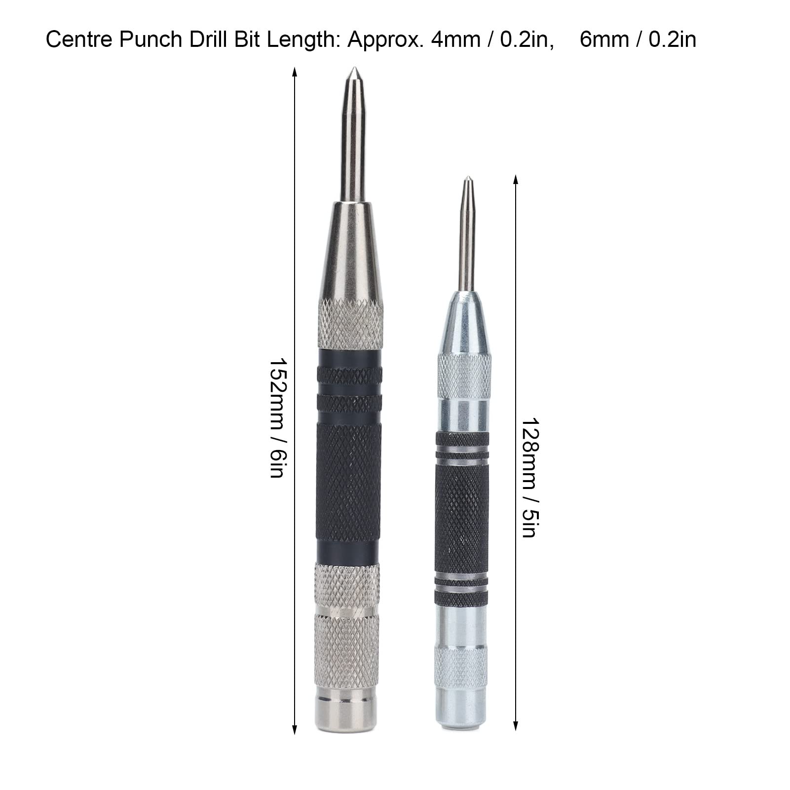 ANKROYU 2PCS Center Punch, Stainless Steel Center Hole Punch, High Accuracy Adjustable Center Punch, Wood Center Punch for Installing Furniture Maintaining Machinery