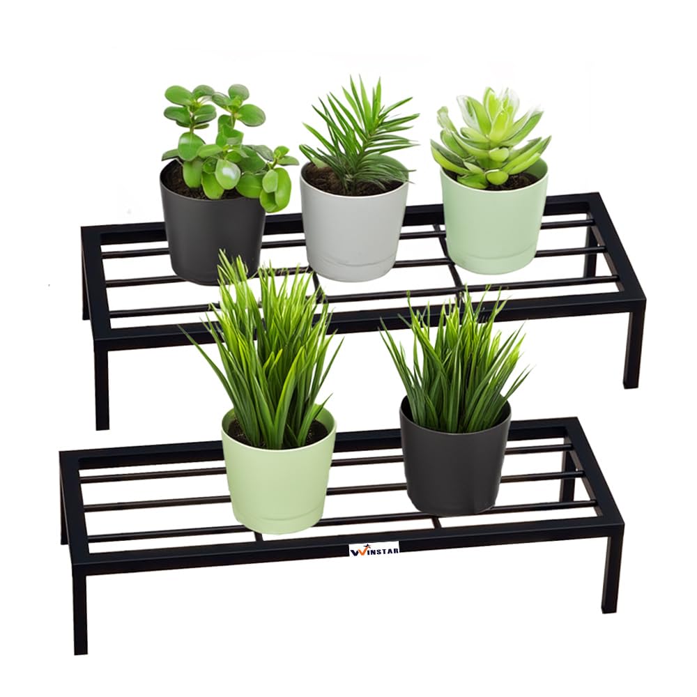 WINSTAR Set Of 2 Metal Plant Stand For Balcony & Living Room | Capacity 120Kg- Anti-Rust Pot Stand For Outdoor & Indoor Planters - Gamla,Flowerpot,Garden,Plant Stands For Balcony Decoration (24 Inch) (Black, Set of 2) (B0DDC6FKX2) Amazon Price History, Amazon Price Tracker