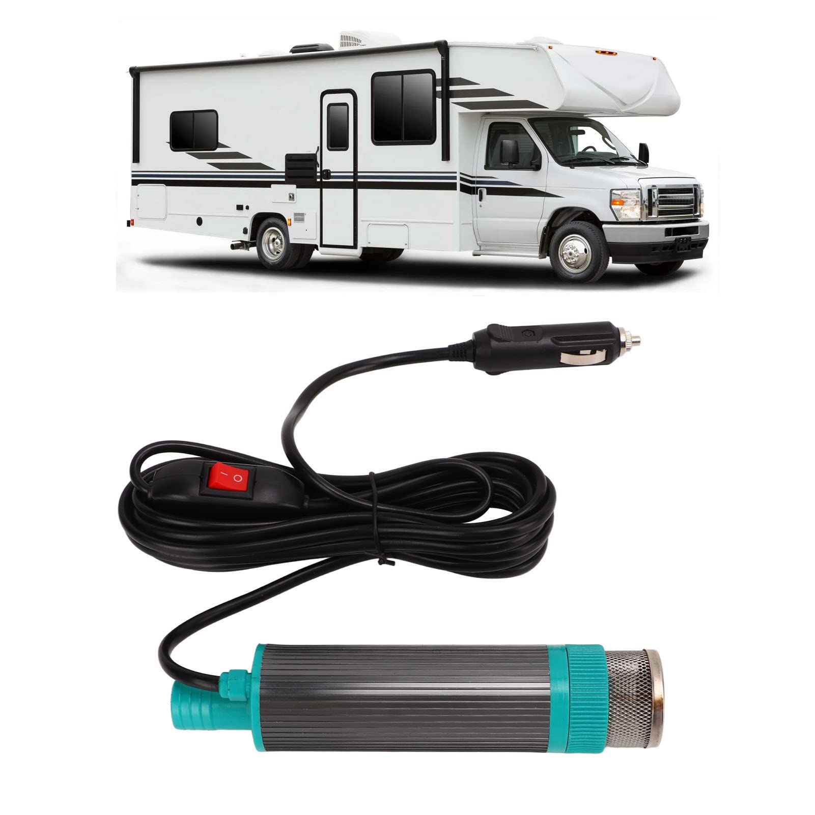 Pompa di Trasferimento 12V, Pompa di Trasferimento Acqua Olio Ad Alta Efficienza Ad Alta Efficienza 100 W con Cavo 5 M per Rimorchio