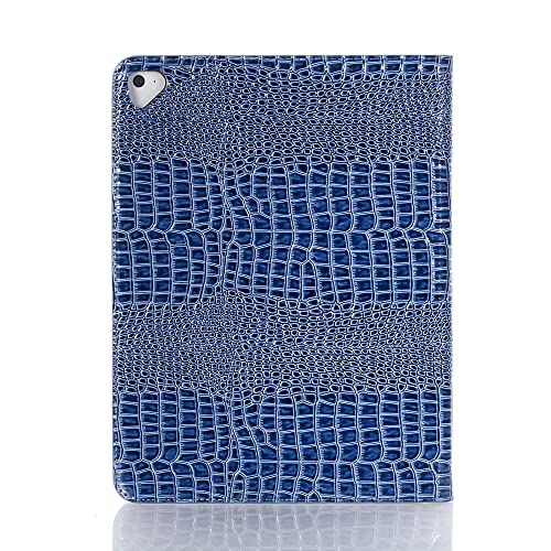 Ipad Pro 12.9 Inch 2017/2015 (1St And 2Nd Gen) Case For Women, Dmaos Crocodile Synthetic Leather Stand Folio Smart Cover, Auto Sleep/Wake, Document Card Holder - Blue #TOP1