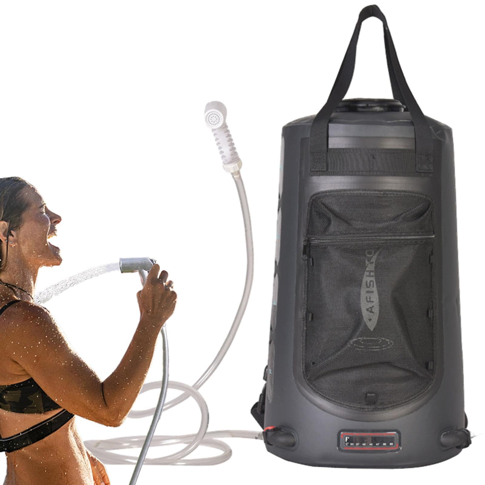 Campingduschen | Solar Campingduschen | 20 Liter Outdoor Duschtasche | Outdoor Dusche Tasche für unterwegs geeignet 46x28x26 cm / 18,1x11,0x10,2 Zoll Diese Duschtasche inkl