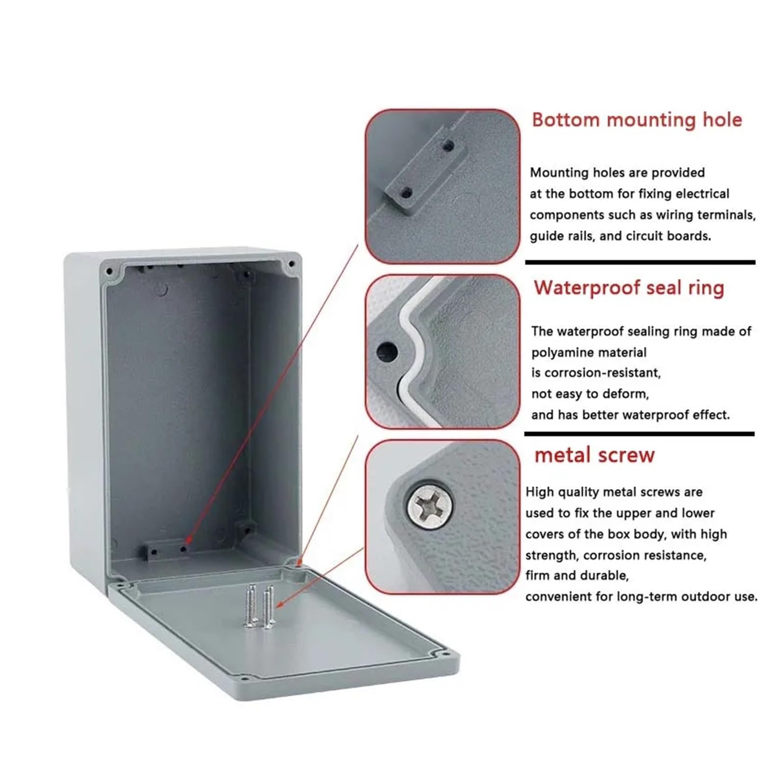 Caja de conexiones de aluminio fundido IP67 impermeable (1 unidad) for proyectos electrónicos, exteriores e industriales.(FA29 150x100x80mm)